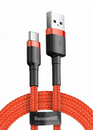 Дата кабель baseus cafule usb to type-c cable 3a (1m) (catklf-b) красный