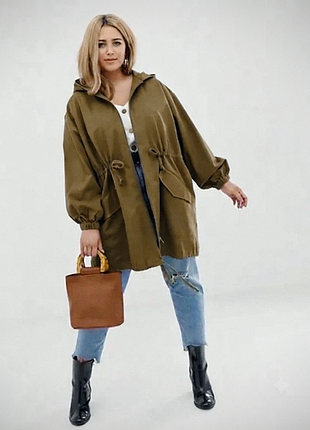 Вільна куртка — парка asos хакі