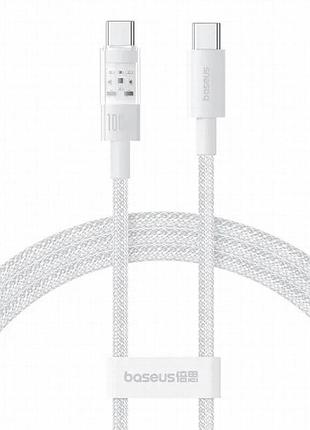Дата кабель baseus gem fast charging type-c to type-c 100w (2m) (p10373000111-01) moon white