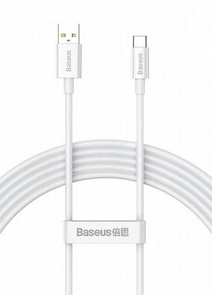 Дата кабель baseus superior series fast charging usb to type-c 100w (1m) (p10320102) moon white