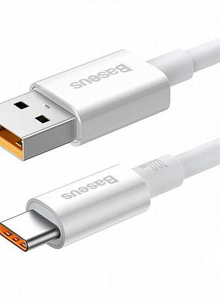 Дата кабель baseus superior series fast charging usb to type-c 100w (1m) (p10320102) moon white 3