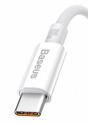 Дата кабель baseus superior series fast charging usb to type-c 100w (1m) (p10320102) moon white 4
