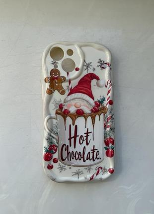 Чехол iphone 13 айфон снеговик новогодний hot chocolate