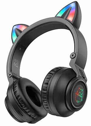 Накладные беспроводные наушники borofone bo18 cat ear черный