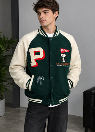 Мужской бомбер zara peanuts snoopy