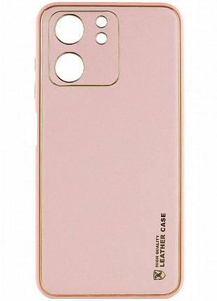 Кожаный чехол xshield для xiaomi redmi 13c / poco c65 розовый / pink