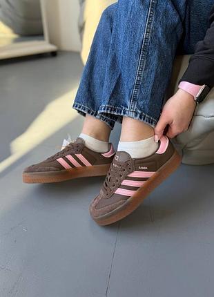 Adidas samba xlg platform brown pink 10