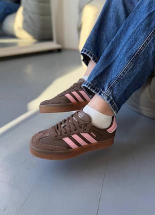 Adidas samba xlg platform brown pink 3