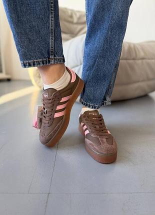 Adidas samba xlg platform brown pink 6