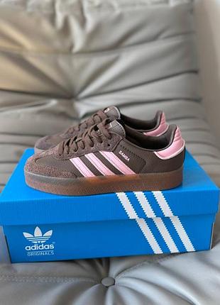 Adidas samba xlg platform brown pink