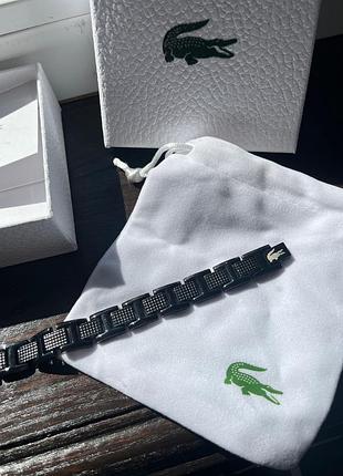 Чоловічий браслет lacoste — чорна нержавіюча сталь 316l, регульований розмір