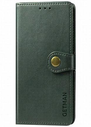 Кожаный чехол-книжка getman gallant (pu) для samsung galaxy a06 зеленый