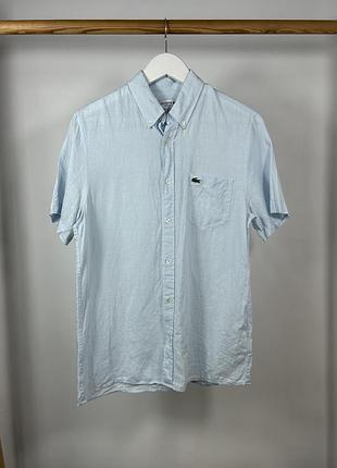Lacoste linen regular fit надлегка сорочка з льону оригінал розмір s/m