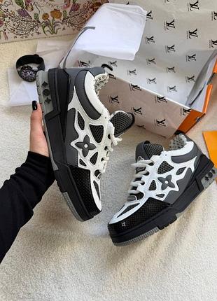 Louis vuitton skate sneakers black white grey