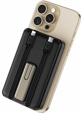 Портативное зу power bank wiwu wi-p056 22.5w+pd20w с бзу+iwatch with cable 10000 mah black