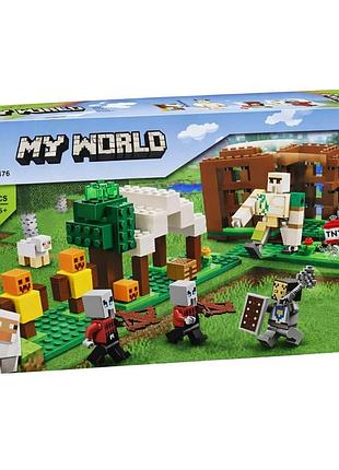 Конструктор minecraft майнкрафт аванпост разбойников 11476 / защита села 321 детали 5 фигурок