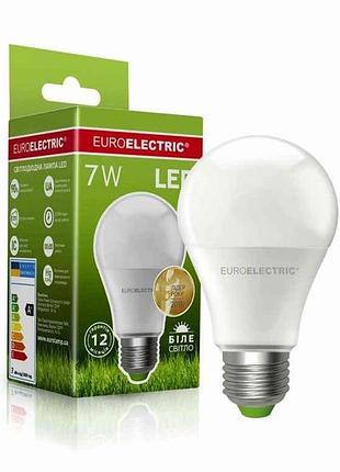 Лампа світлодіодна 7w e27 4000k a60 тм euroelectric