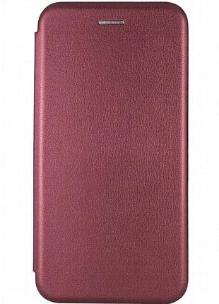 Кожаный чехол-книжка classy для xiaomi redmi 9 бордовый