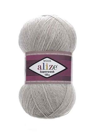 Пряжа superwash comfort арт.21 5шт/уп сірий 25% поліамід 75% вовна 100г 420м тм alize