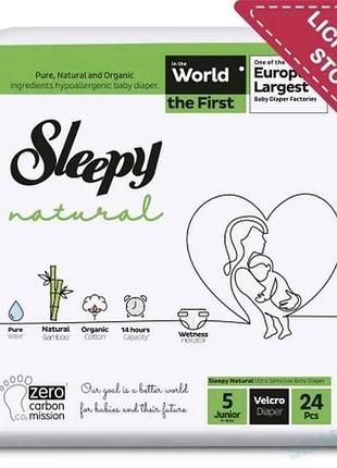 Підгузки дитячі №5 24шт sleepy natural junior-5 (11-18кг) тм sleepy