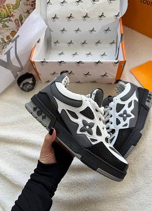 Louis vuitton skate sneakers black white grey