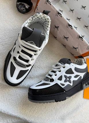 Louis vuitton skate sneakers black white grey 3