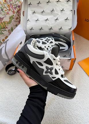 Louis vuitton skate sneakers black white grey 4