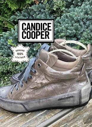 Candice cooper італія фірмові шкіряні жіночі кросівки хайтопи кеди високі натуральна шкіра 40р.оригінал