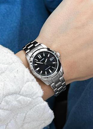 Жіночий годинник casio ltp-1215a-1a2 класичний сталевий з чорним циферблатом 7