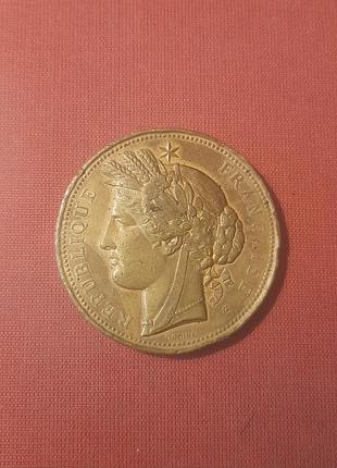 Франция медаль всемирная выставка в париже 1878г. 50мм,бронза,дворец трокадеро,супер редкая