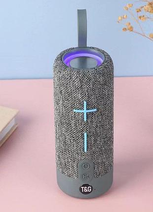 Bluetooth-колонка с rgb подсветкой, speakerphone, радио, grey