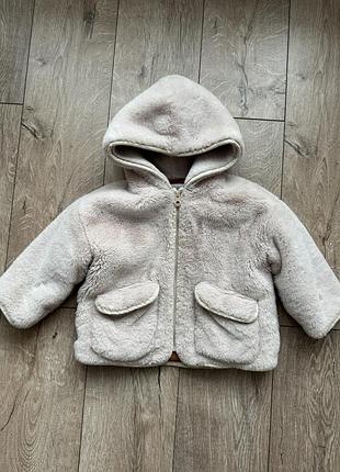 Куртка для дівчаток zara хутряна бежева