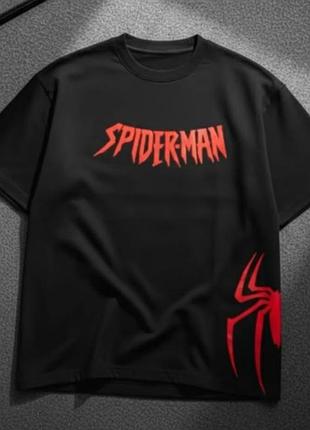 Футболка spiderman — чорна футболка з принтом людини-павука xxl