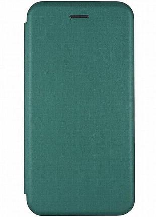 Кожаный чехол-книжка classy для motorola moto g55 5g зеленый