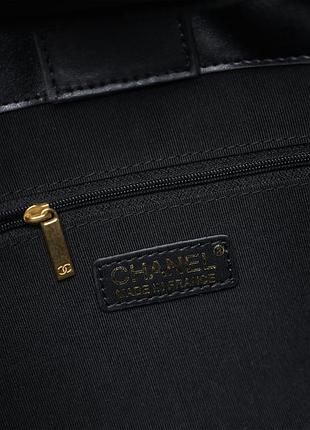 Сумка шанел shopping bag black/gold 3