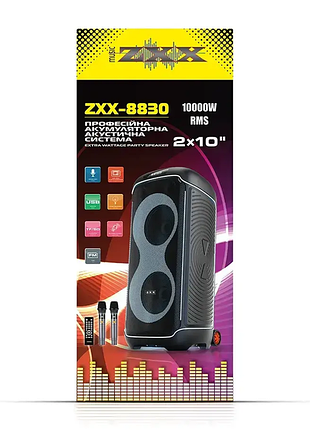 Акустична переносна колонка / 80вт " tws/fm/usb/tf/bt/led/rec/дк ( )