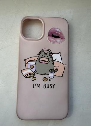 Чохол iphone 13 айфон рожевий пушин pusheen