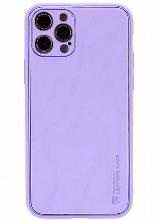 Кожаный чехол xshield для apple iphone 12 pro max (6.7") сиреневый / dasheen