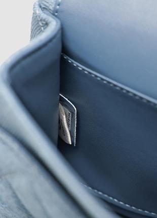 Сумка шанел classic 2.55 small single flap denim/silver 2