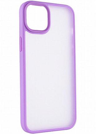 Tpu+pc чехол metal buttons для apple iphone 15 plus (6.7") сиреневый / light purple