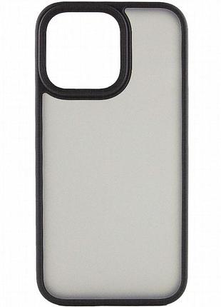 Tpu+pc чехол metal buttons для apple iphone 14 pro max (6.7") черный / black