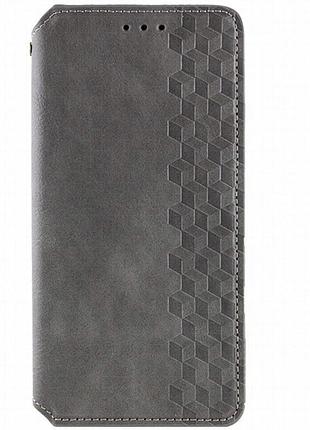 Кожаный чехол-книжка getman cubic (pu) для xiaomi redmi 15c (global) / poco c85 (global) серый