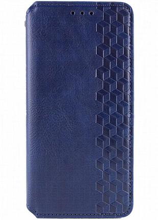 Кожаный чехол-книжка getman cubic (pu) для xiaomi redmi note 13 pro+ синий