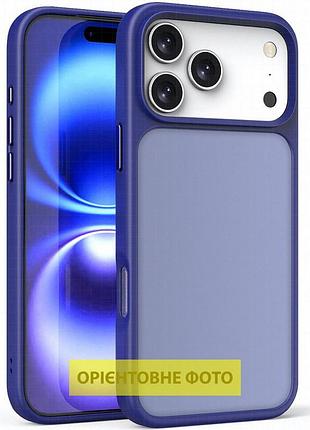 Tpu+pc чехол metal buttons для apple iphone 17 air (6.5") синий / navy blue