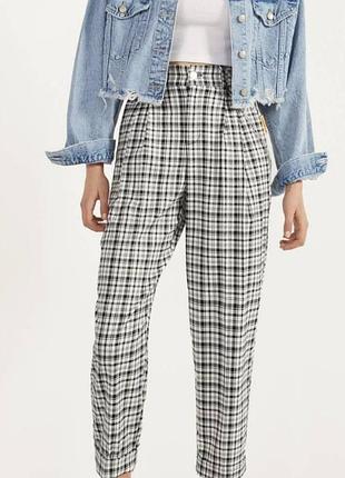 Стильні штани в клітинку bershka (розмір xs / eur 34) /(38)