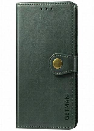 Кожаный чехол-книжка getman gallant (pu) для realme 10 4g зеленый