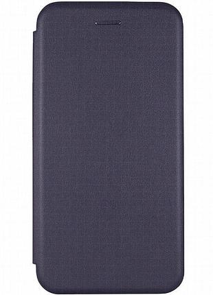Кожаный чехол-книжка classy для motorola edge 50 темно-синий
