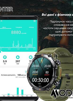 Розумний годинник modfit hunter all black 36 мм. 6