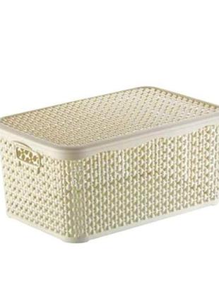 Корзина pearl mini с крышкой 2131 10 бежевый тм bursev