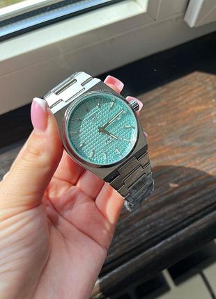 Мужские часы tissot prx powermatic 80 - механический автоматический, 40 мм, тифани, стальной браслет